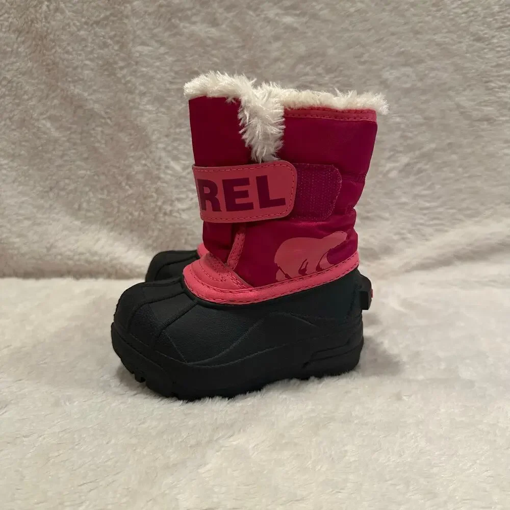 Sorel Snow Commander Boots sz 5 Pink Waterproof Insulated Snow Boots Winter Boot